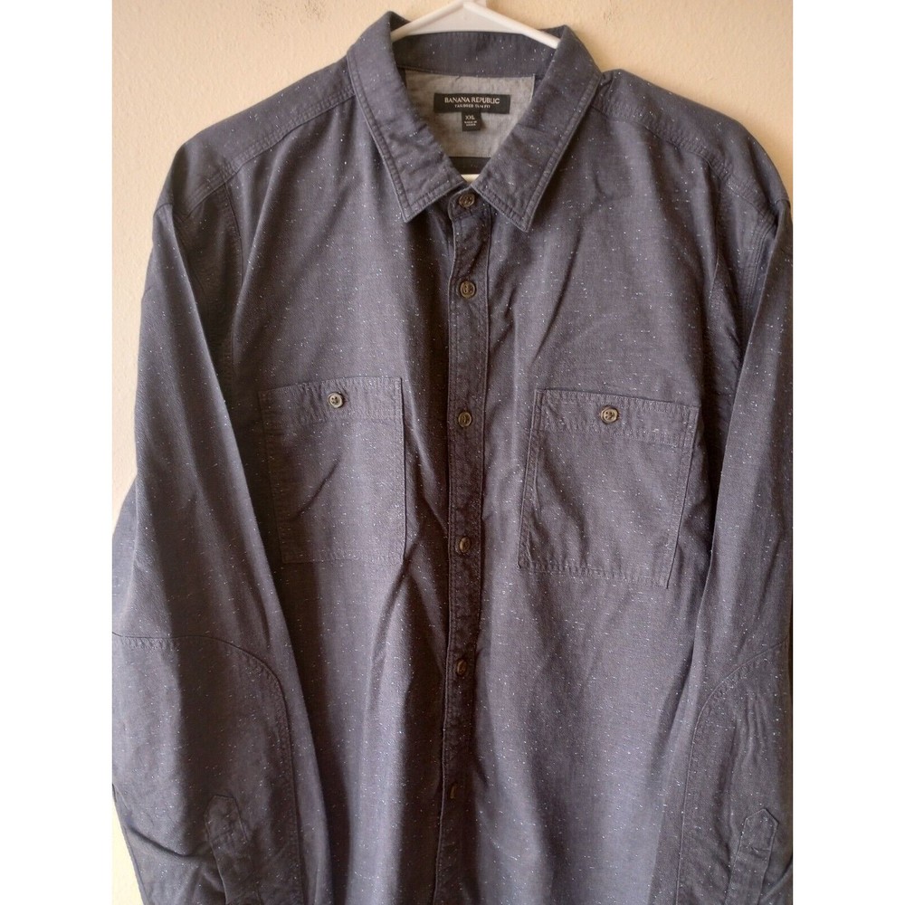 Banana Republic Men's Long Sleeve Collared Button Up Gray Casual Shirt Size XXL